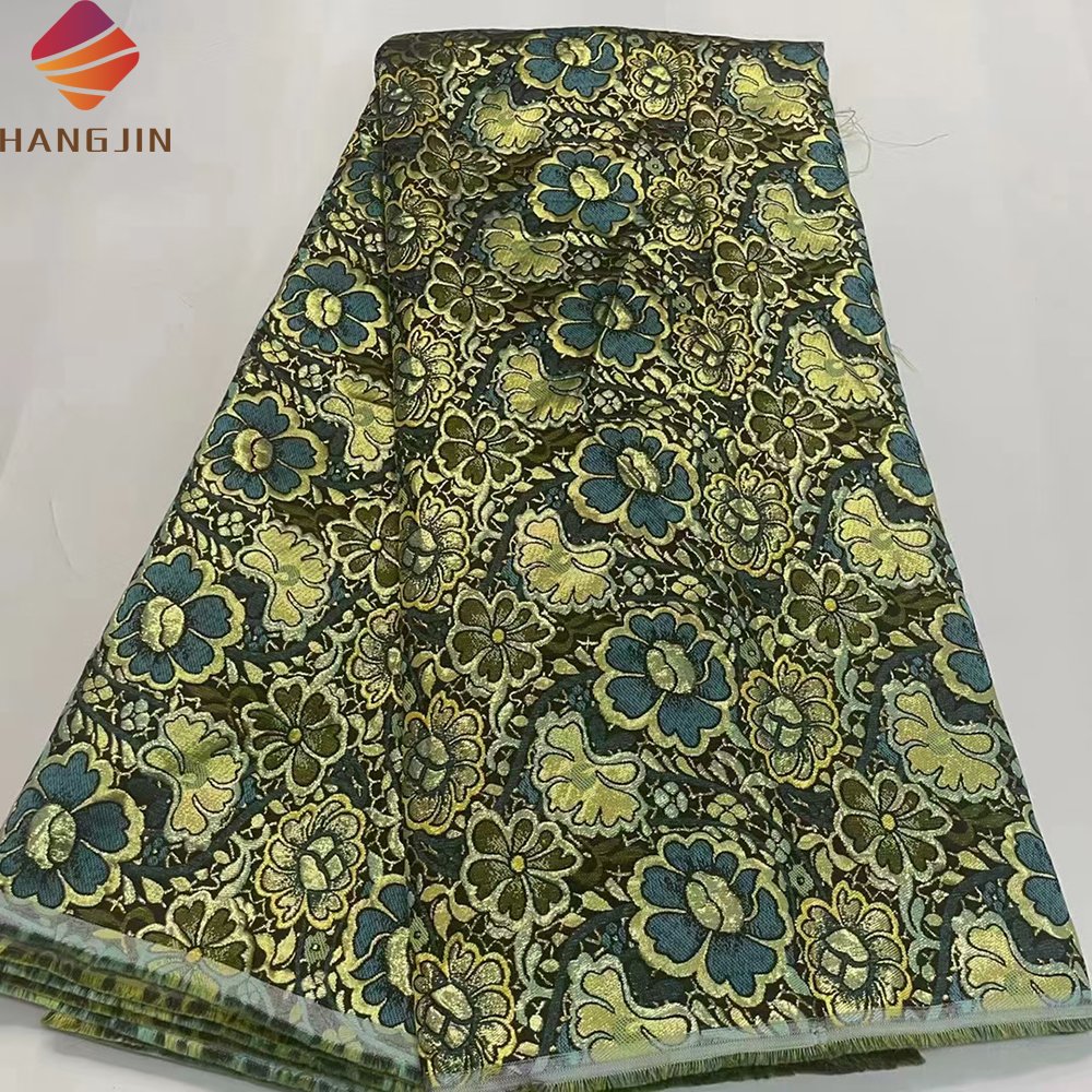 Latest French Brocade Lace Fabrics High Quality Brocade Jacquard Embroidery Nigerian Organza Lace For Women Dress
