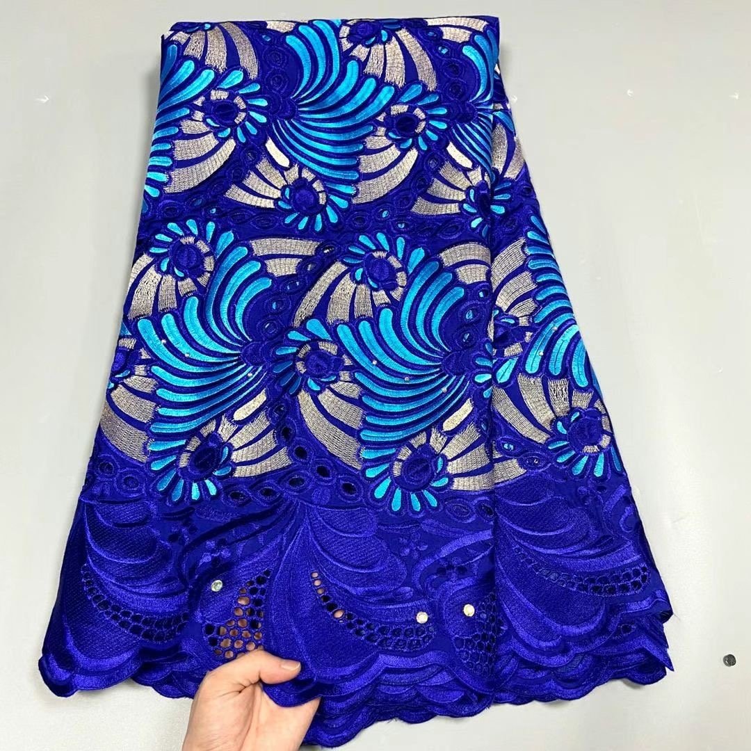 ACI African Voile Lace Cotton Fabric High Quality French Lace Fabrics Nigerian African Swiss Voile 5 Yards/Piece For Women Dress