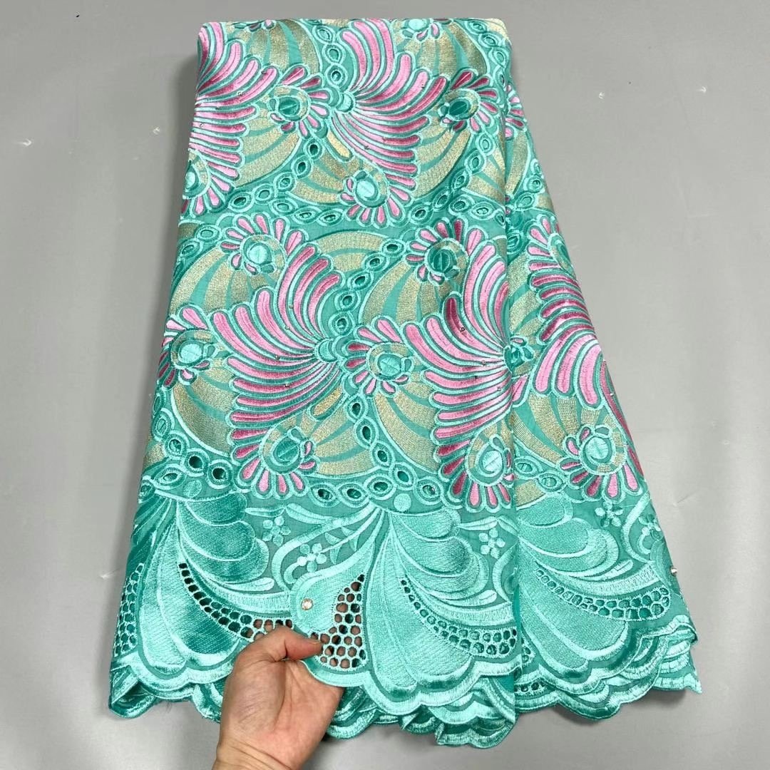 ACI African Voile Lace Cotton Fabric High Quality French Lace Fabrics Nigerian African Swiss Voile 5 Yards/Piece For Women Dress