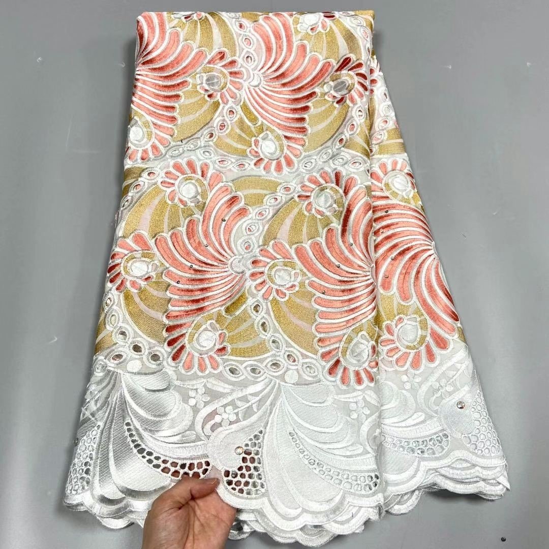 ACI African Voile Lace Cotton Fabric High Quality French Lace Fabrics Nigerian African Swiss Voile 5 Yards/Piece For Women Dress
