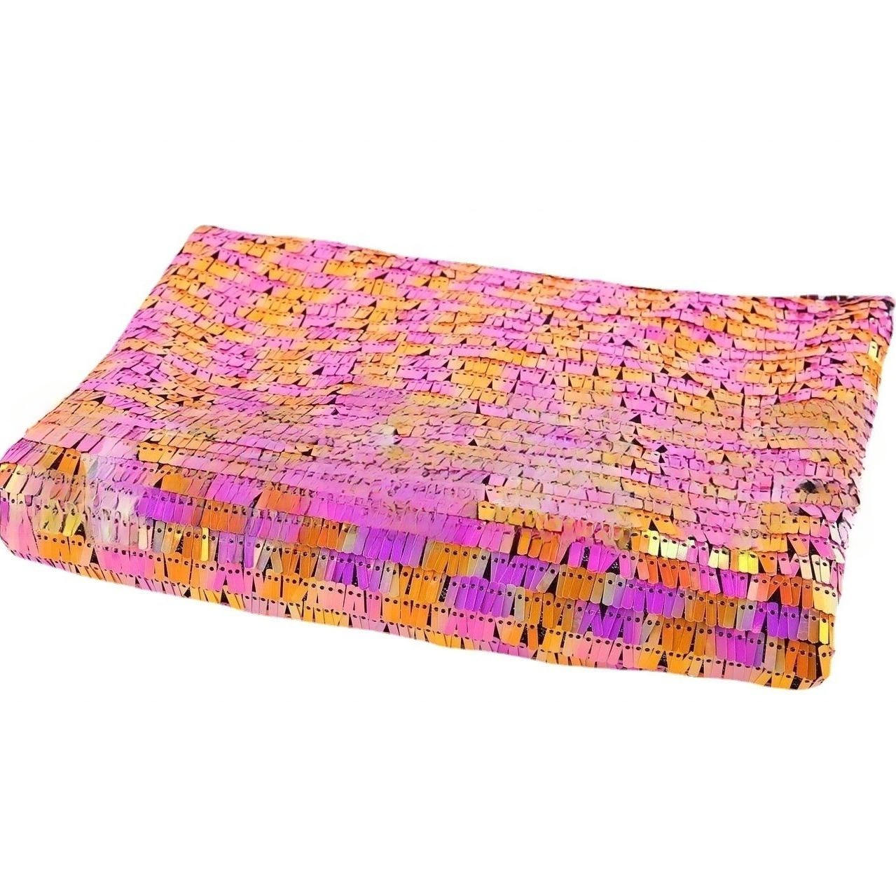 2024 New Fashion Design Colorful Sequin Embroidery 100% Polyester Mesh Fabric With Metallic Luster For Dancewear