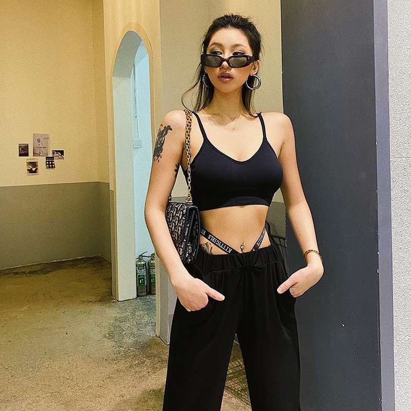 High quality ribbed knit seamless workout yoga activewear set ladies gym bra sports fitness women bras