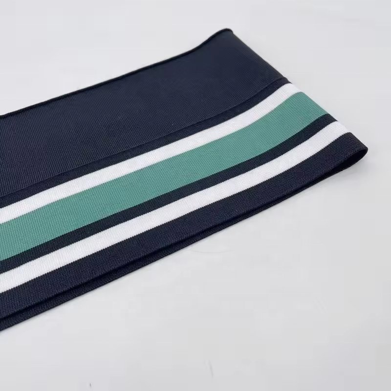 New designed Eco-friendly Polyester Knit Ribbing Cuff Trim use as jacket garment accessory