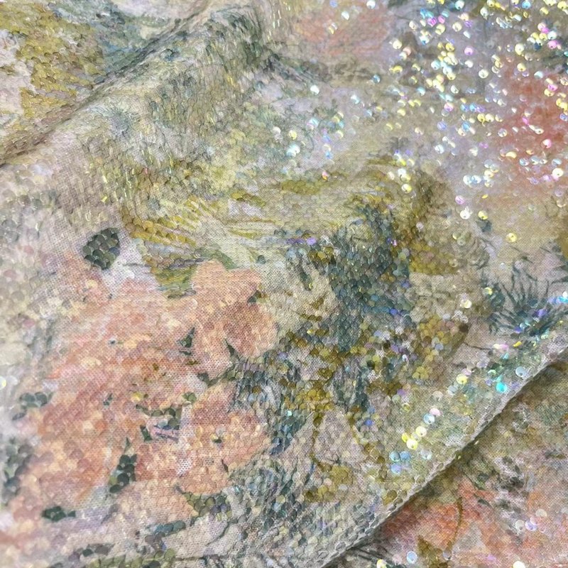 high-end wedding embroidery fabrics for clothing material competitive price print sequin bridal tulle lace fabric