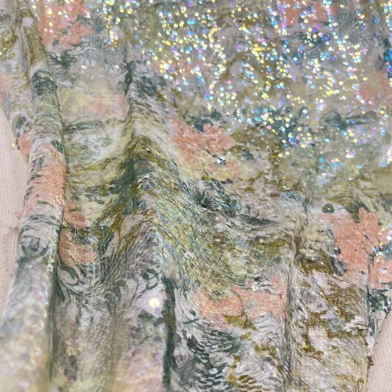 high-end wedding embroidery fabrics for clothing material competitive price print sequin bridal tulle lace fabric