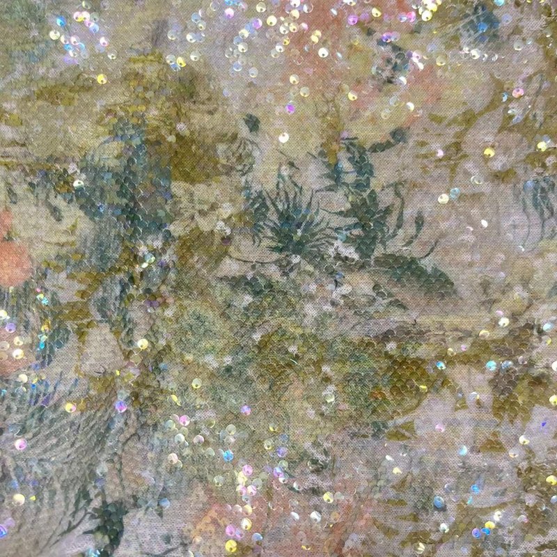 high-end wedding embroidery fabrics for clothing material competitive price print sequin bridal tulle lace fabric