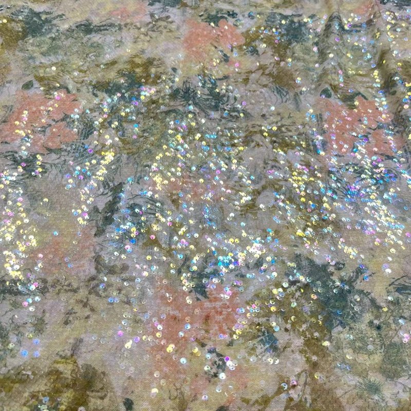 high-end wedding embroidery fabrics for clothing material competitive price print sequin bridal tulle lace fabric