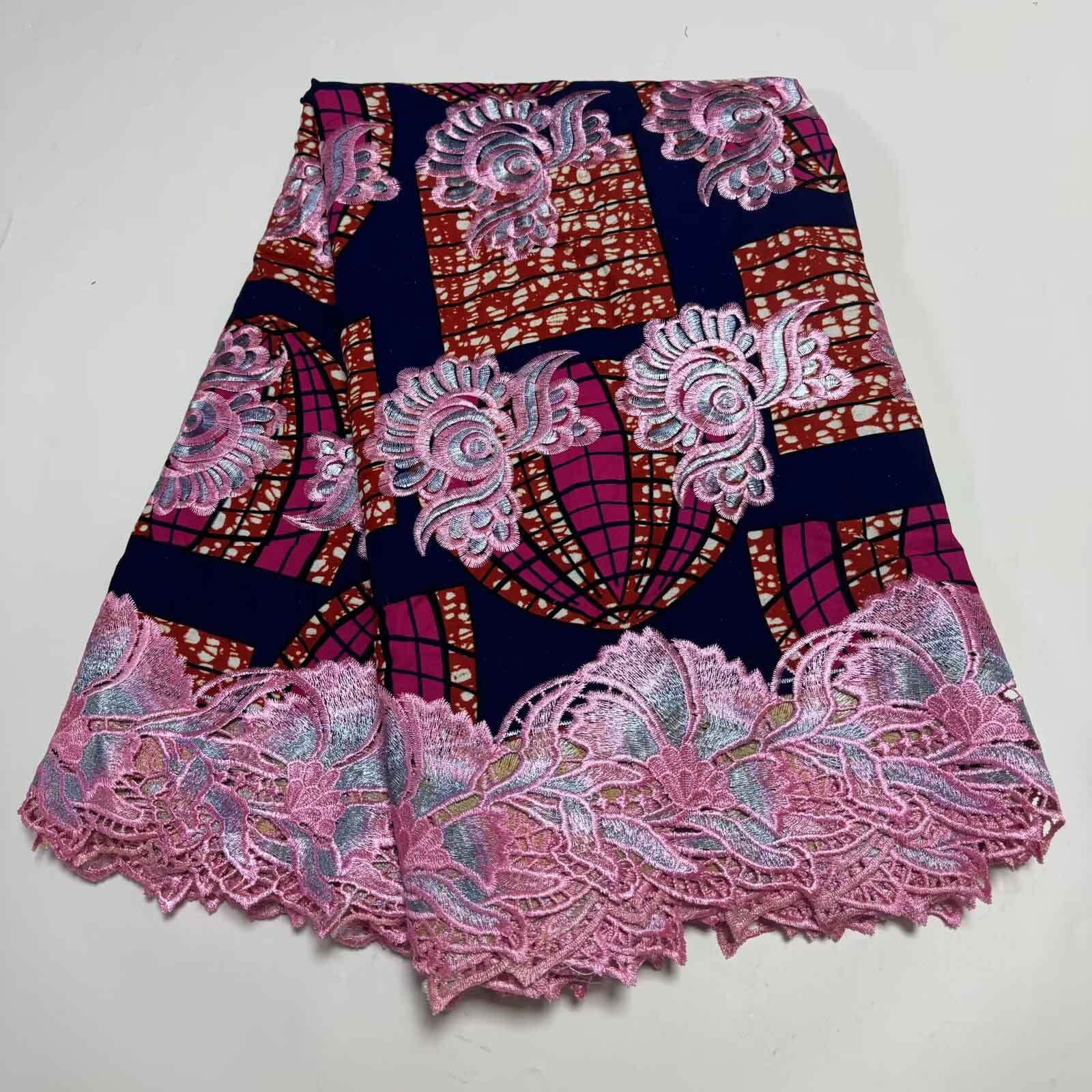 New Stock Design Ankara Africa Wax Printer Fabric High Quality Embroidery Wax lace Water Soluble Guipure Cord Lace