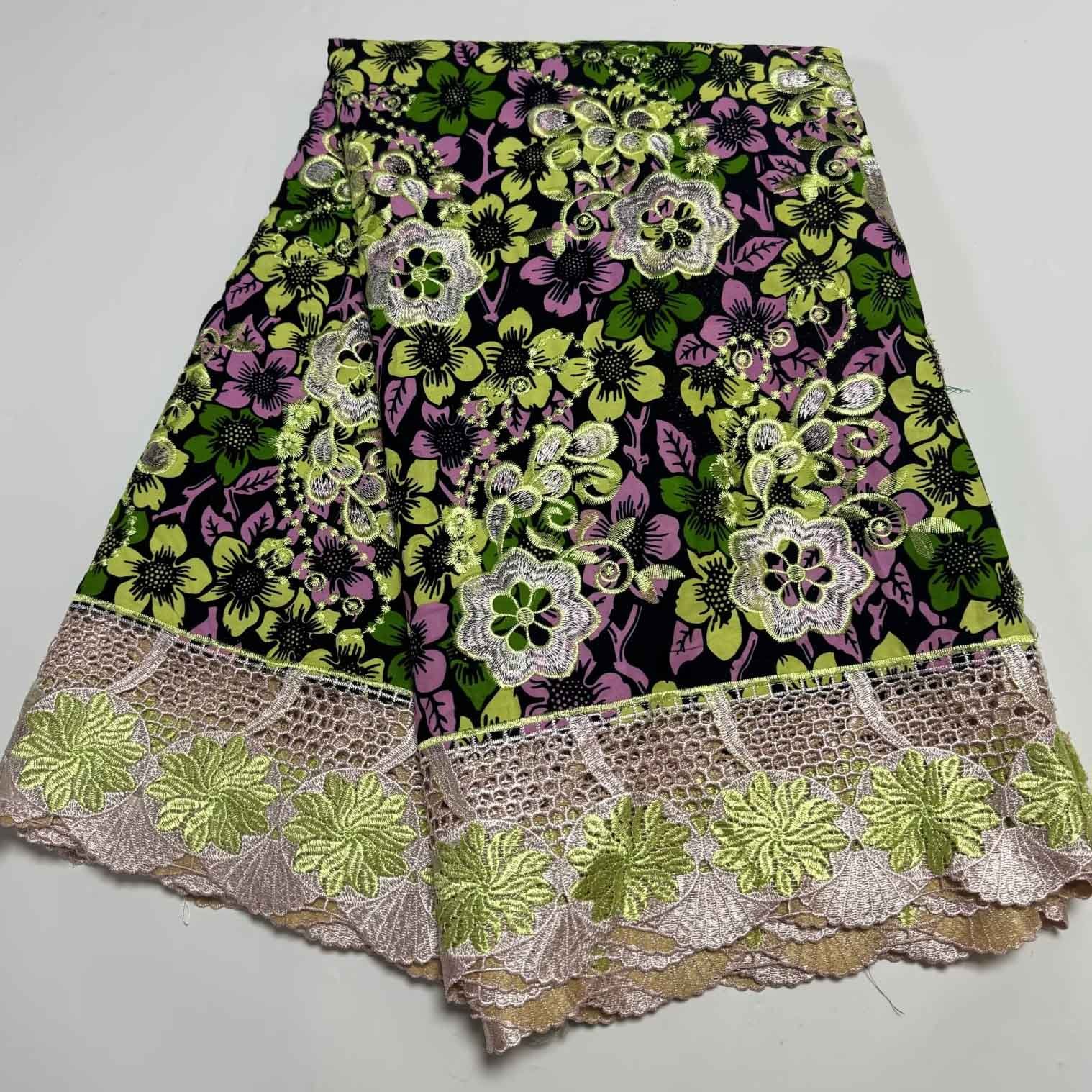 New Stock Design Ankara Africa Wax Printer Fabric High Quality Embroidery Wax lace Water Soluble Guipure Cord Lace