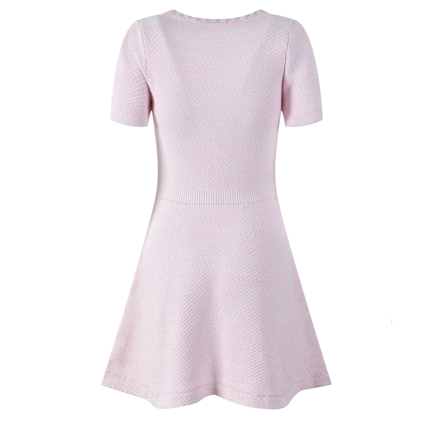 Autumn 2023 new arrivals knitted dress women wool casual office lady wear short sleeve sweater ribbed knitted dress