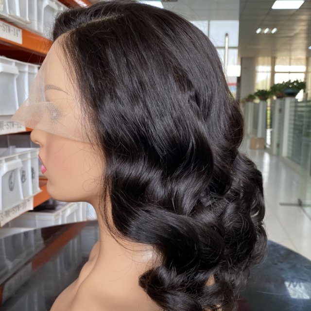 Perruque bouncy curl wigs human hair lace closure front wig 180 250 density bouncy curls human hair wigs virgin Brazilian hair