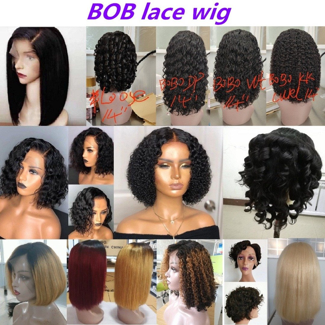 Perruque bouncy curl wigs human hair lace closure front wig 180 250 density bouncy curls human hair wigs virgin Brazilian hair