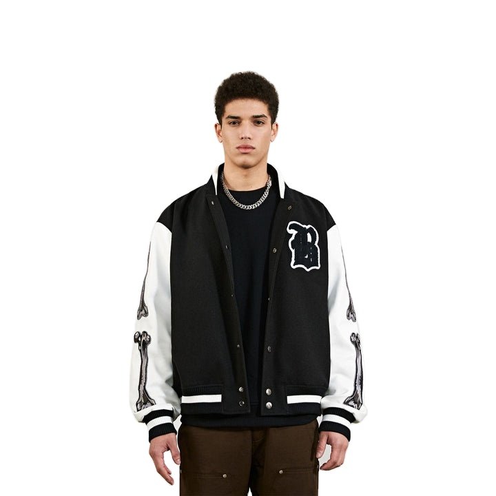 Custom Wool Letterman Bomber Black Varsity Jacket Men Leather Sleeve Chenille Embroidery baseball varsity jacket