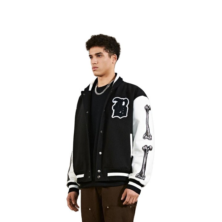 Custom Wool Letterman Bomber Black Varsity Jacket Men Leather Sleeve Chenille Embroidery baseball varsity jacket