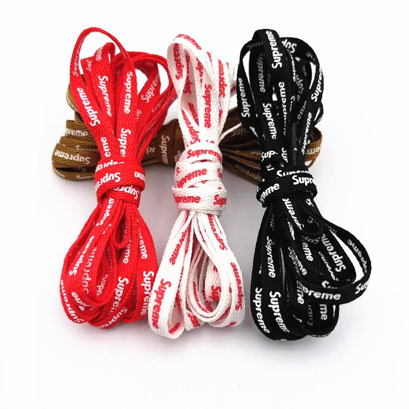 Yrunfeety Custom Text Printed Shoe Laces Both Sides Flat Print Shoe Laces Print for Supre Shoelaces AF1 Sneakers Men's Shoes