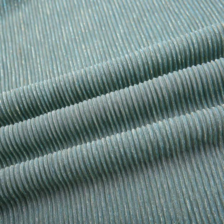 Hot Sale Beautiful Green 100% Polyester Knit Rib Tulle Lurex Glitter Mesh Fabric