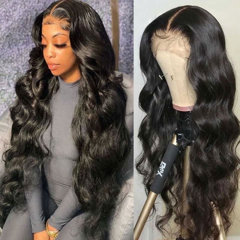 Half Long Raw Indian Hd Wigs 40inch Highlighted Weaving 100% Virgin Real Transparent Glueless Front Full Lace Wig Human Hair