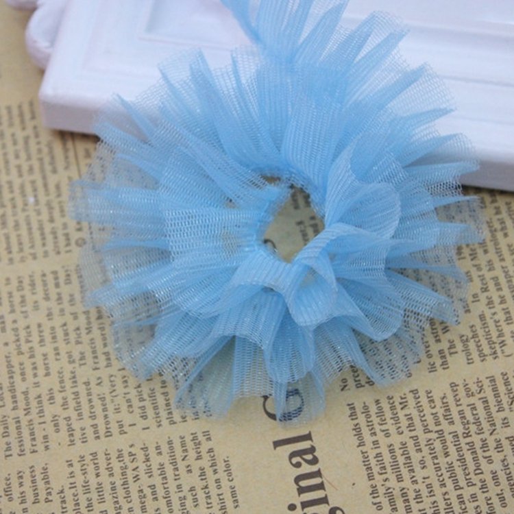 New Fashion Handmade Wholesale Colorful Two Layers Pleated Ruffles Lace for Wedding Decoration
