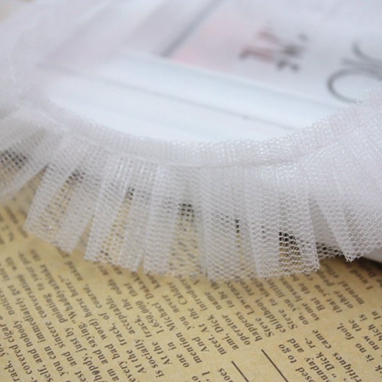 New Fashion Handmade Wholesale Colorful Two Layers Pleated Ruffles Lace for Wedding Decoration