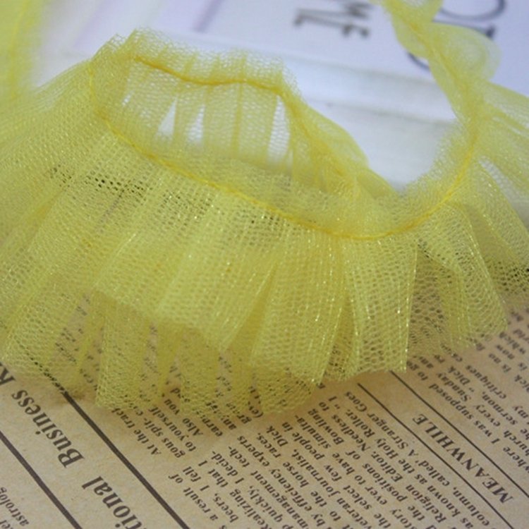 New Fashion Handmade Wholesale Colorful Two Layers Pleated Ruffles Lace for Wedding Decoration