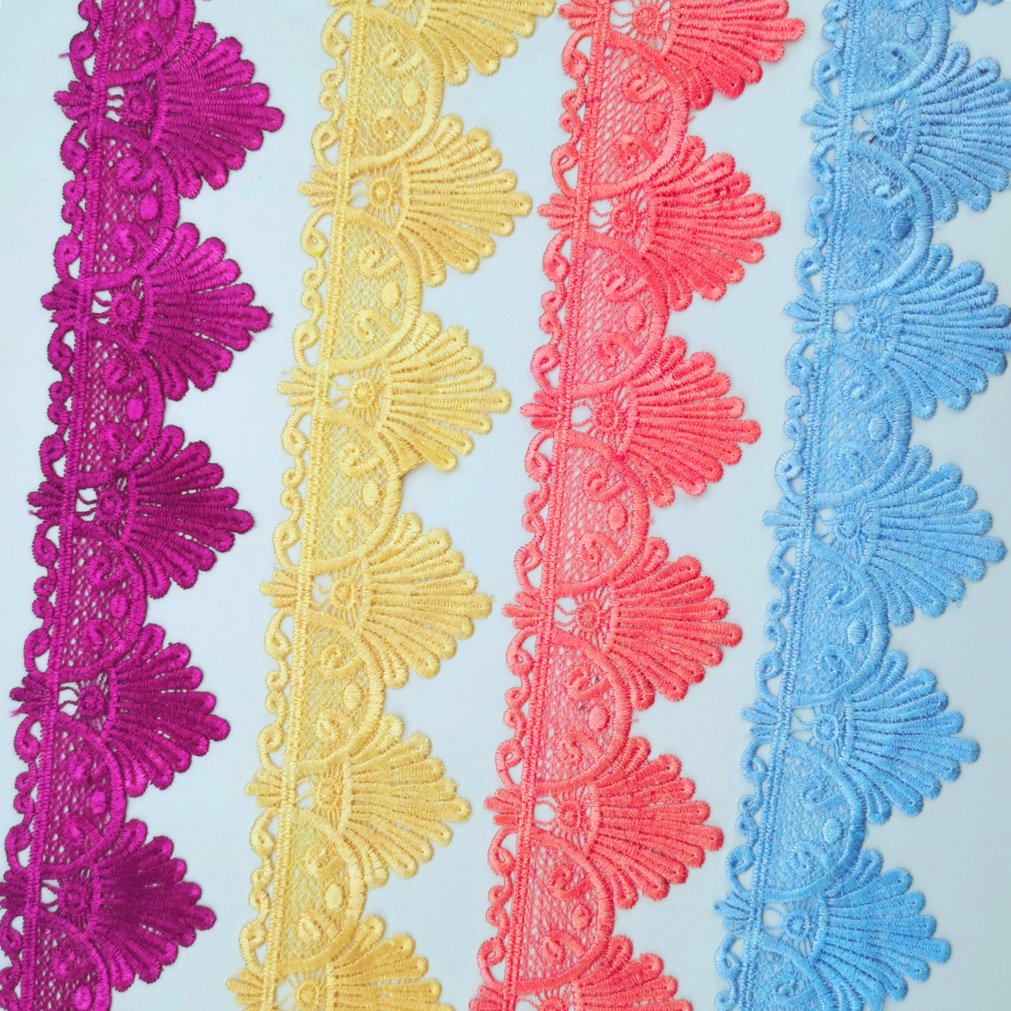 Factory Direct Sale Bridal Lace Trim,Chemical Polyester Nylon Material Flower 3d Lace Trimming