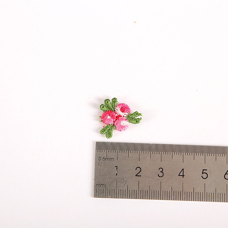 2*2 cm embroidery small flowers Lace Polyester colorful flowers ribbon for Butterfly Knot curtain dress DIY accessories