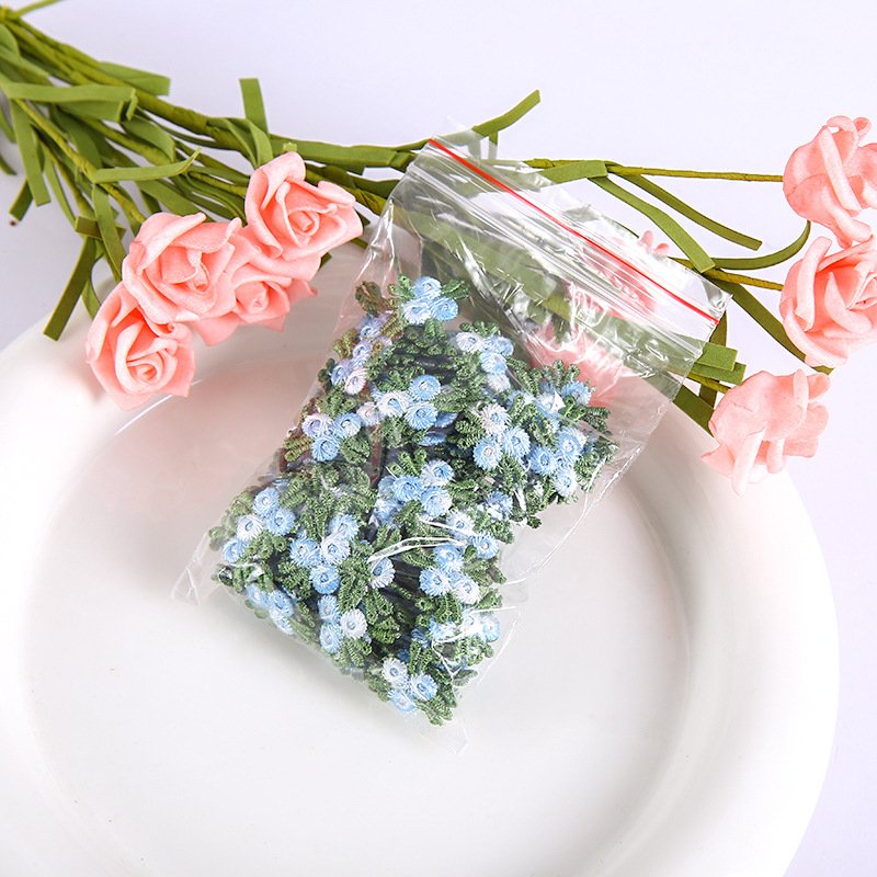 2*2 cm embroidery small flowers Lace Polyester colorful flowers ribbon for Butterfly Knot curtain dress DIY accessories
