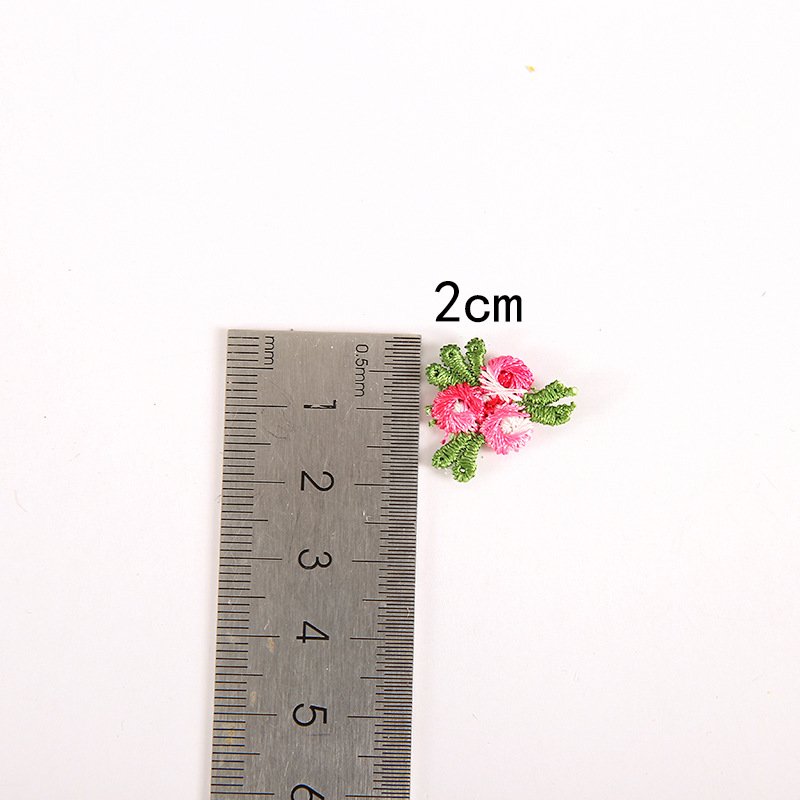 2*2 cm embroidery small flowers Lace Polyester colorful flowers ribbon for Butterfly Knot curtain dress DIY accessories