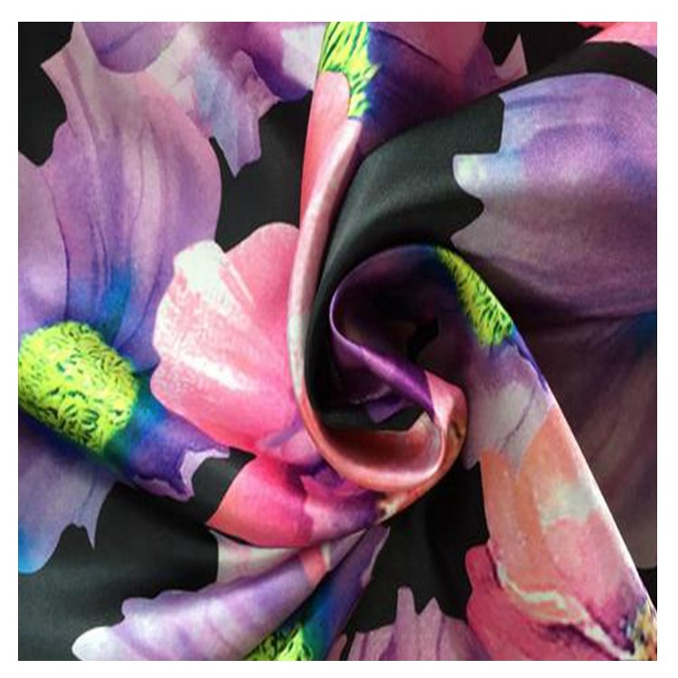 Digital Printed Satin Fabric Stretch Satin Fabric Polyester Fabric Wholesale Floral Dress Garment Home Textile Woven Plain Soft