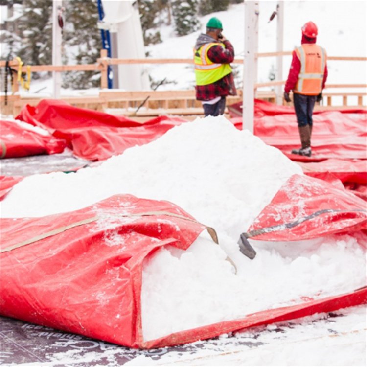 Heavy Duty Webbing 1000d PVC Coated Vinyl Tarpaulin Snow Quick Removal Lifting Tarps for Winter Weather Protection