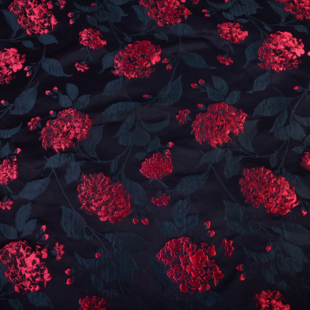 Wholesale custom yarn dyed polyester damask jacquard fabric woven 3D embroidery flower brocade fabric for clothing