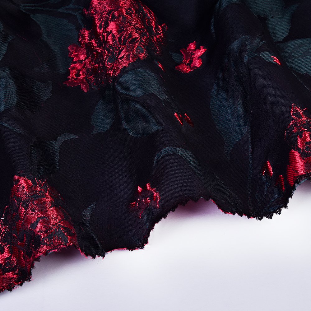 Wholesale custom yarn dyed polyester damask jacquard fabric woven 3D embroidery flower brocade fabric for clothing