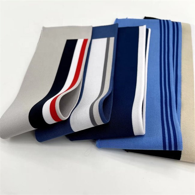 Custom 97% polyester 3% spandex knit rib collar for Fashion business men's clothing