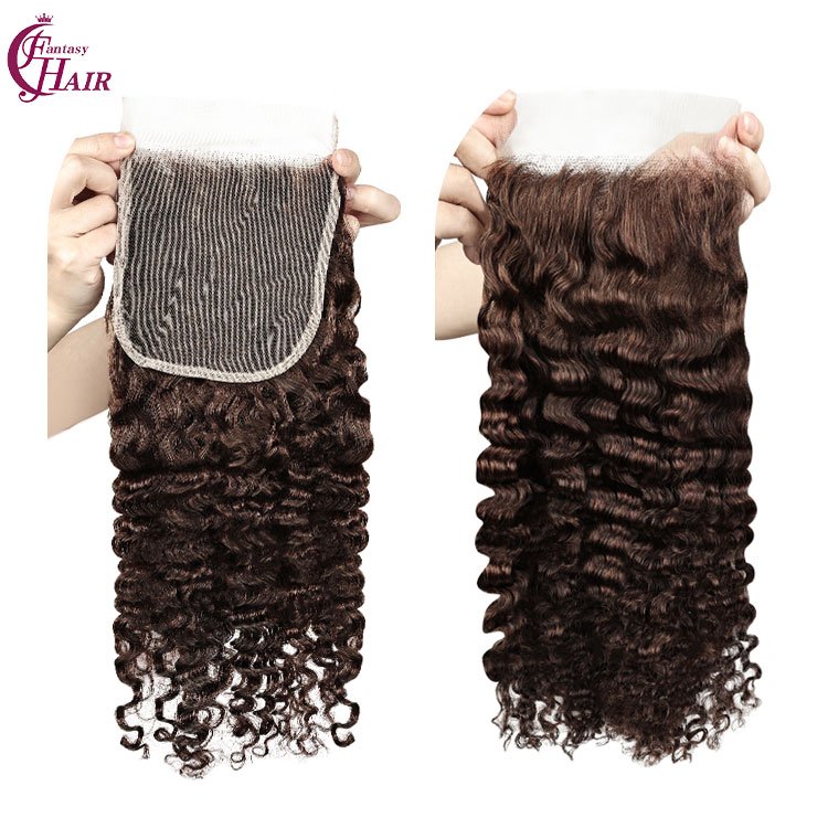 FH factory transparent burmese curly hair closure brazilian virgin 4x4 5x5 13x4 burmese curl lace frontal closure wholesale