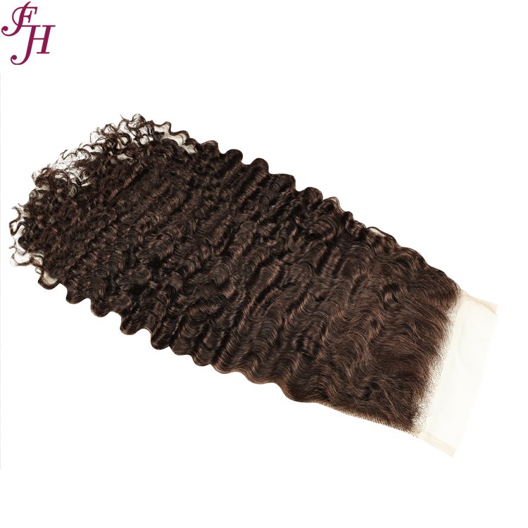 FH factory transparent burmese curly hair closure brazilian virgin 4x4 5x5 13x4 burmese curl lace frontal closure wholesale