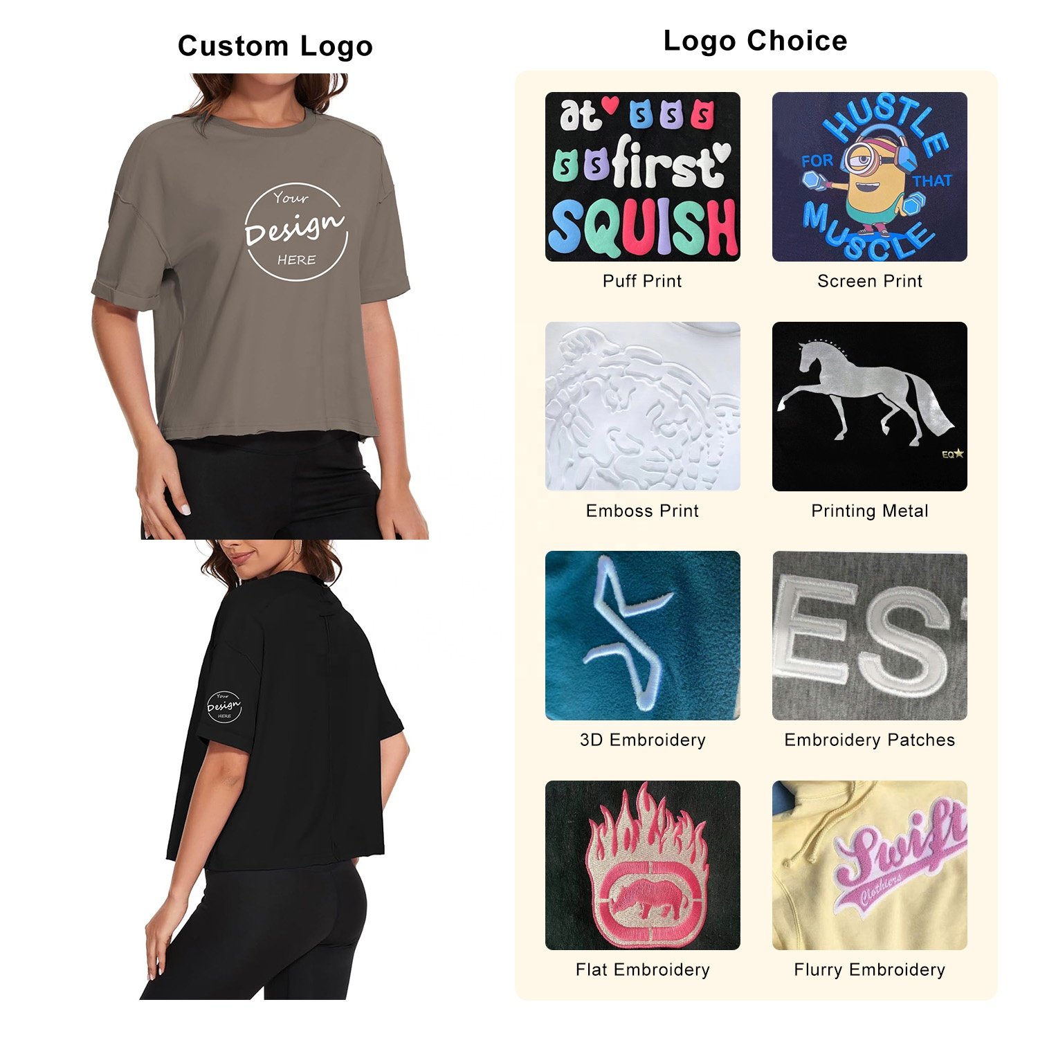 Custom Silk Screen Print Women's Premium 180Gsm Cotton Breathable Casual Tshirt Rolled Up Sleeves Baggy Drop Shoulder T shirt