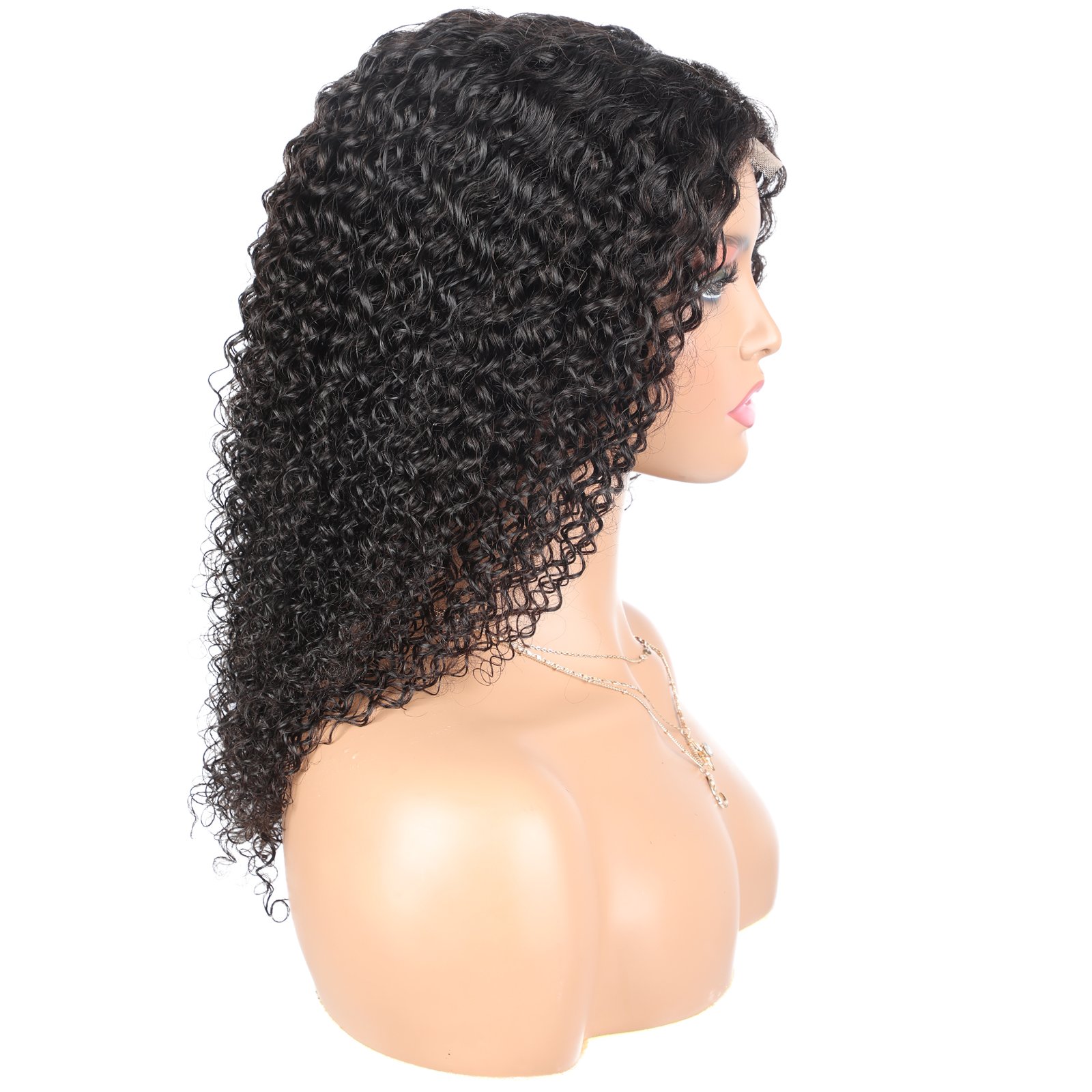 SFM Brand Glueless Human Hair Lace Front Brazilian Wig Deep AfroKinky Jerry Curly Hair Wig for Black Women