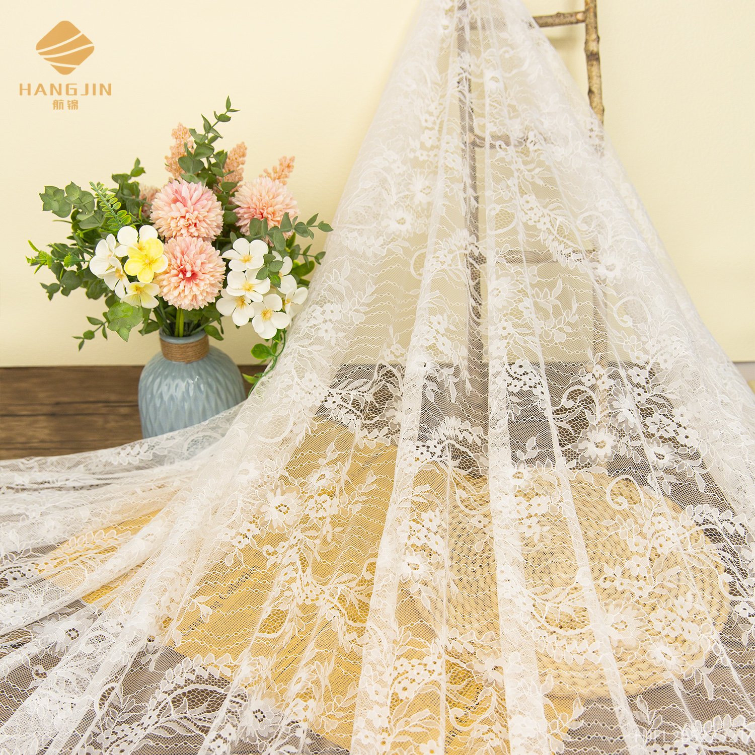 3d floral Embroidery French lace fabric For tutu dress Bridal Veils Wedding Dress