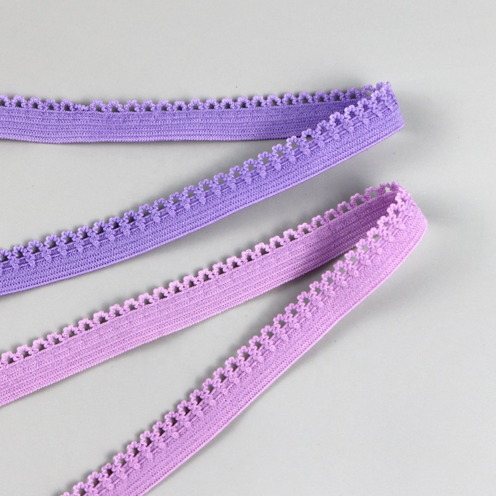 Factory wholesale new fancy picot knitted elastic lace edging trim webbing for pants