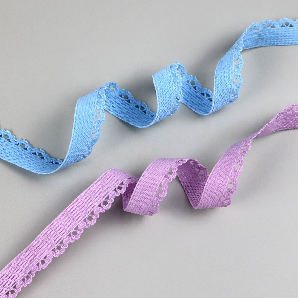 Factory wholesale new fancy picot knitted elastic lace edging trim webbing for pants