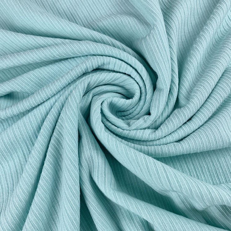 Suerte Solid Colors in Stock Polyester Knitted Fabric Ribbed Extra Wide 2*2 Rib Fabric for Clothing Dress Pajama Sleepwear