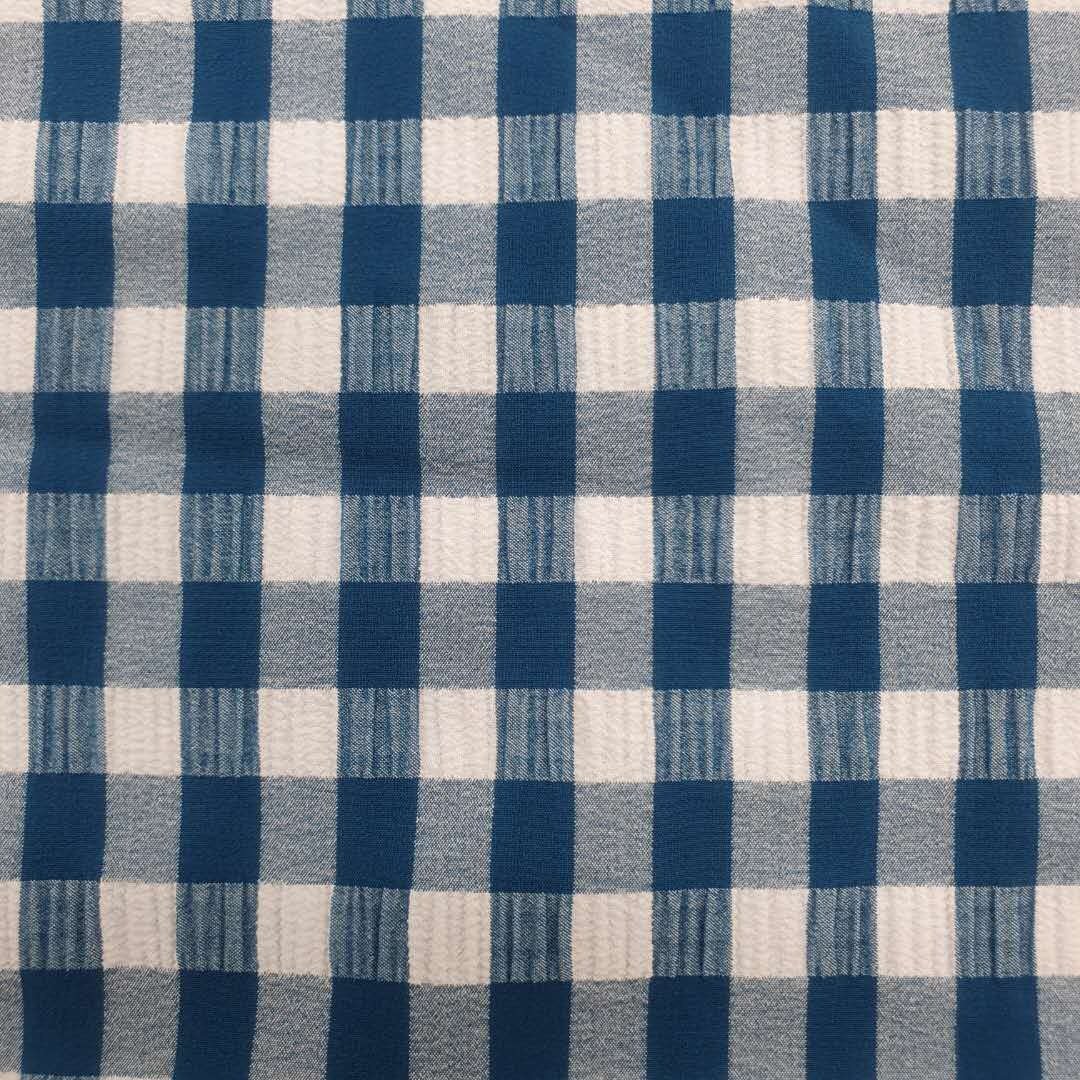 Fabric for Swimwear Dress Garments High Stretch Pleated Crinkle Seersucker Ribs Jacquard Sports Gingham High Quality Knitted 34G