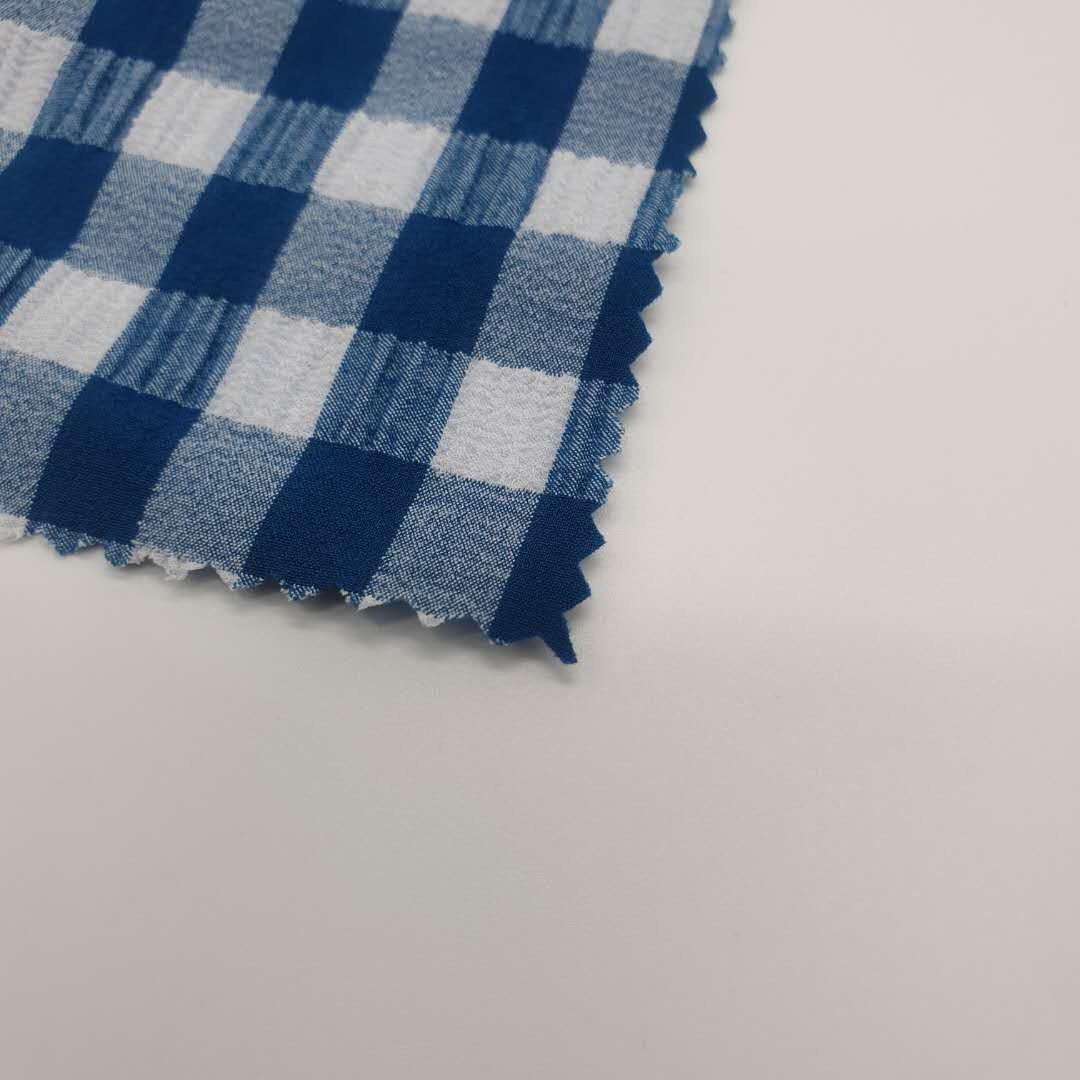 Fabric for Swimwear Dress Garments High Stretch Pleated Crinkle Seersucker Ribs Jacquard Sports Gingham High Quality Knitted 34G