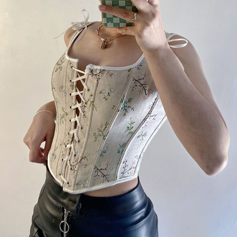 Womens Lace Up Corset Bustier Sexy Waist Trainer Belt Bustier Underbust Corset for women