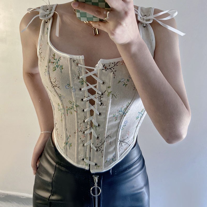 Womens Lace Up Corset Bustier Sexy Waist Trainer Belt Bustier Underbust Corset for women