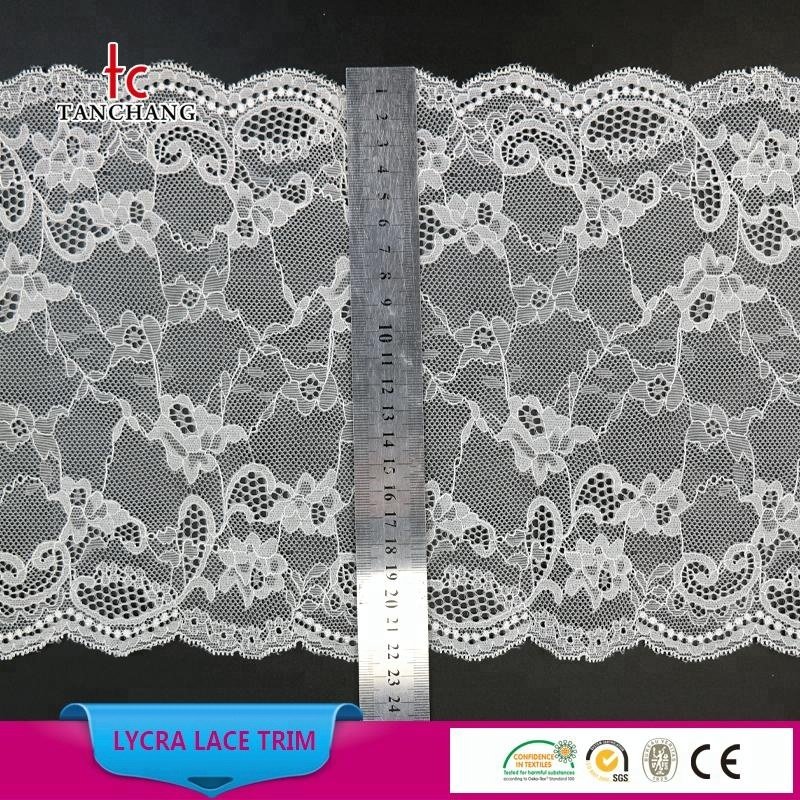 factory supply 22cm fashion korean lace trustwin lace jacquard lycra lace for bra LSHB7042