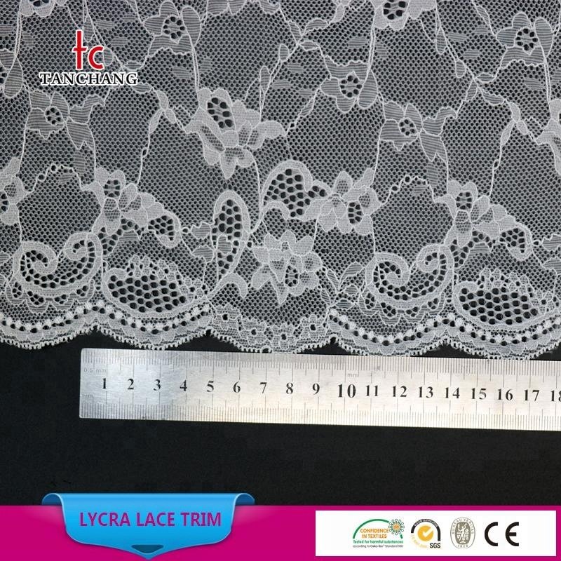 factory supply 22cm fashion korean lace trustwin lace jacquard lycra lace for bra LSHB7042