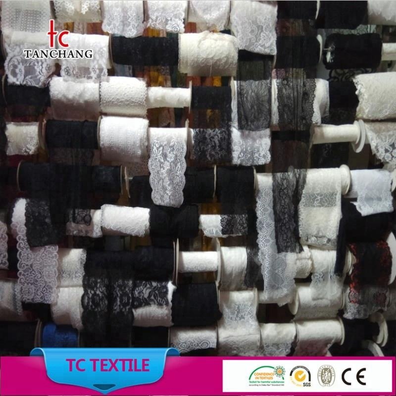 factory supply 22cm fashion korean lace trustwin lace jacquard lycra lace for bra LSHB7042