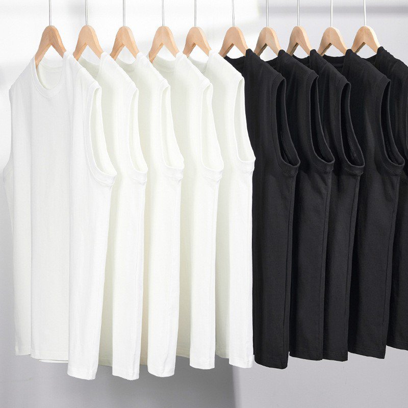 Breathable Men Tank Top Shirts 270 Grams Anti-pilling Pure Cotton Ribbed Sleeveless Top Tank Shirts Mens Singlets Tank Tees