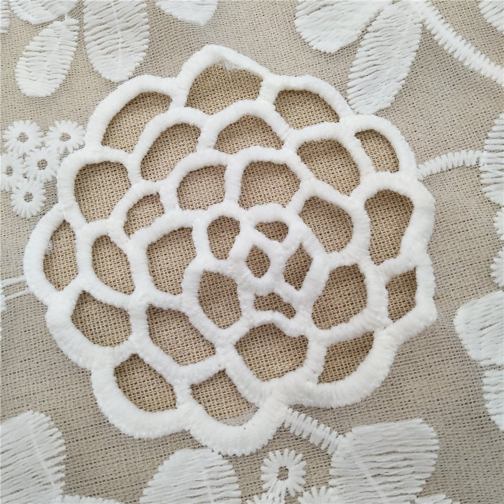 White wedding dress fabric tulle lace fabric embroidered embroidery